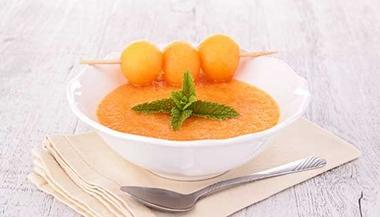 Chilled cantaloupe soup