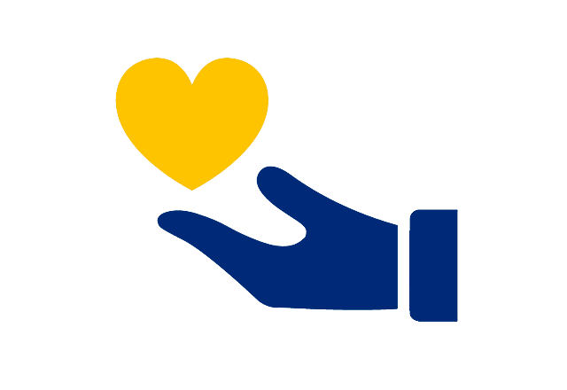 icon of a hand holding a heart