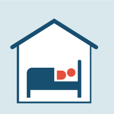 Illustrated man sleeping in bed