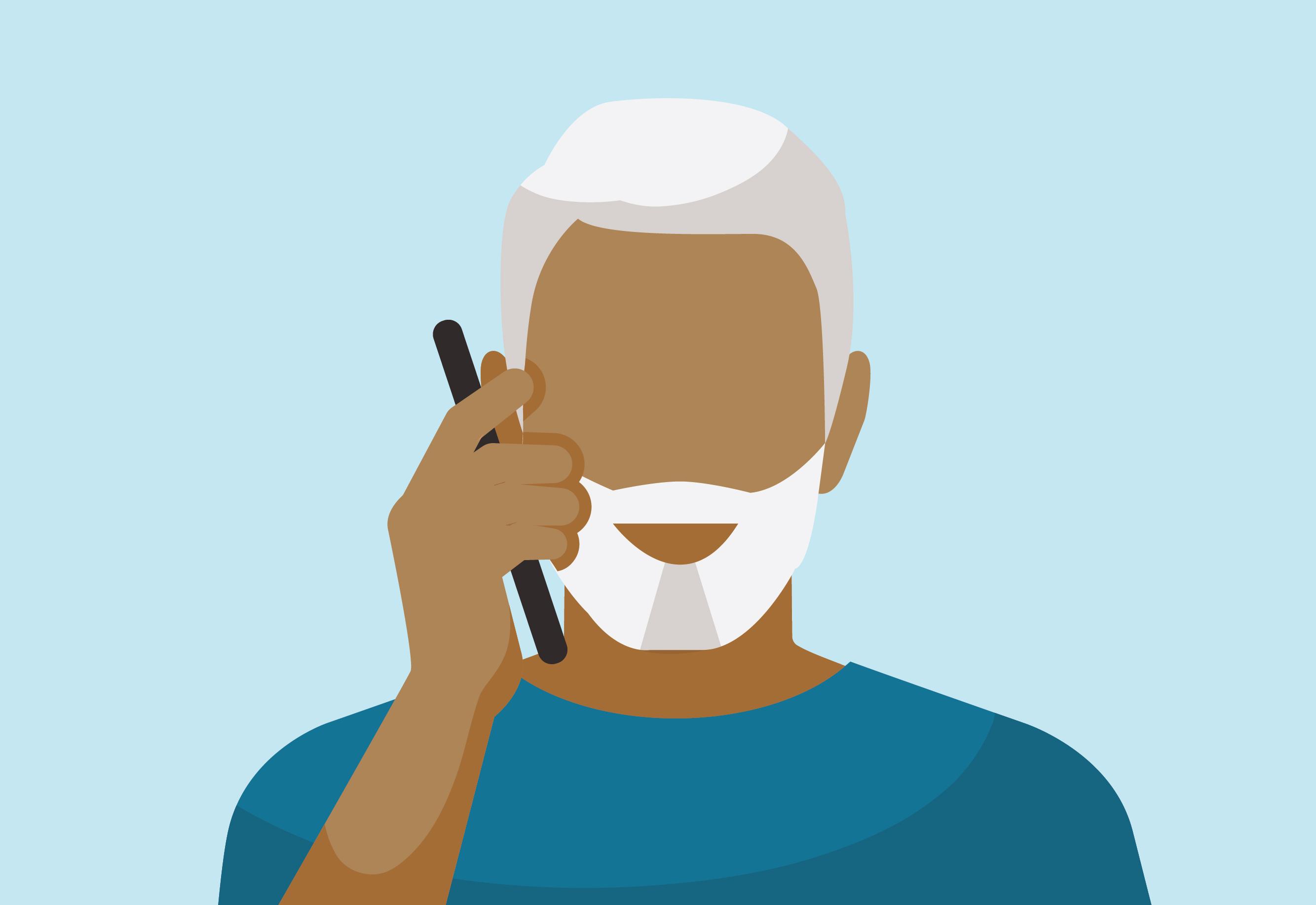 Icon showing man on the phone